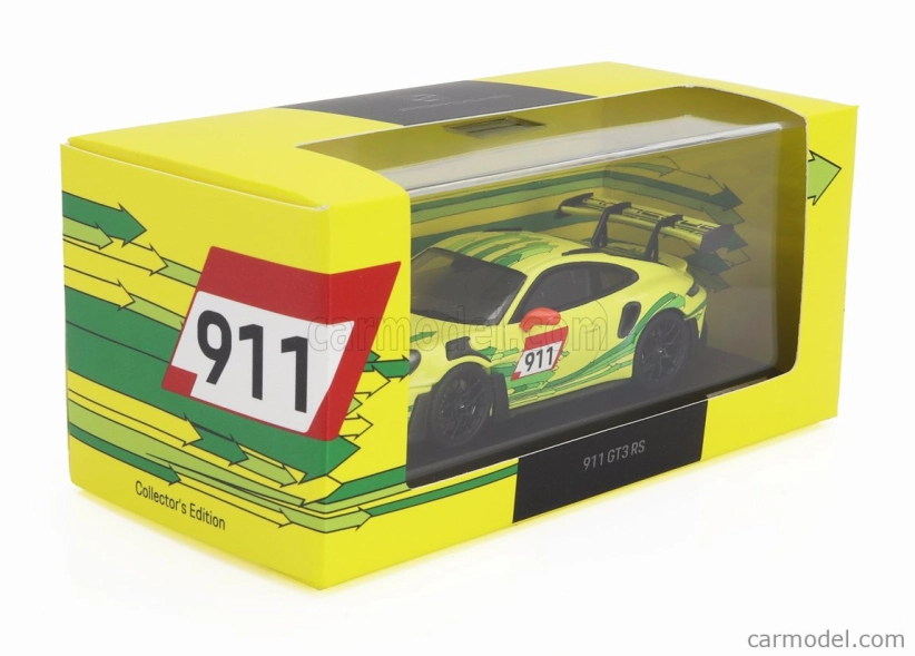 Spark-model Porsche 911 992 Gt3 Rs N 911 Coupe 2023 1:43 žltozelený