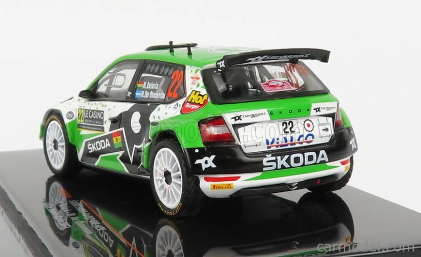Ixo-models Škoda Fabia Rally2 Evo N 22 Rally Montecarlo 2021 M.wilkison - M.der Ohannesian 1:43 Biela Zelená Čierna
