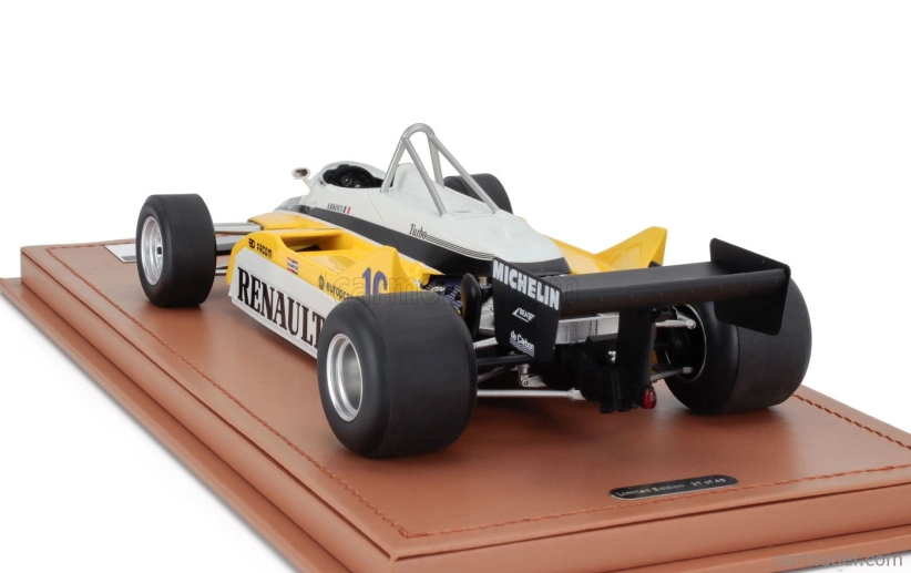 Tecnomodel Renault F1  Re30b V6 Turbo Team Renault Elf N 16 Winner France Gp 1982 Rene Arnoux 1:18 Bílá Žlutá Černá
