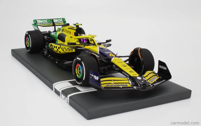 Minichamps Mclaren F1  Mcl38 Team Mclaren N 4 4th Monaco Gp (senna 30th Anniversary) 2024 Lando Norris 1:18 Žlutá Zelená Černá