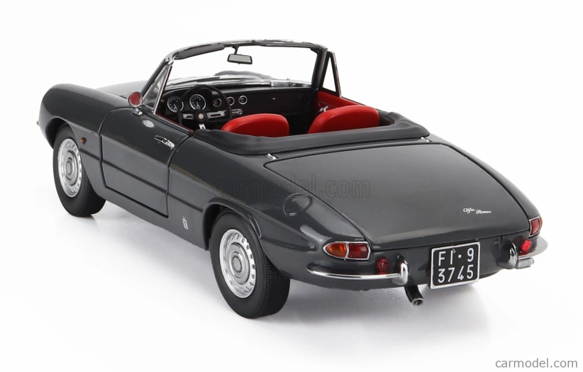Turistické modely áut Alfa romeo Duetto Spider 1600 Coda Tonda 1966 1:18 Graphite Grey