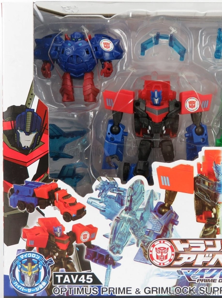 Takara-tomy Takara-tomy Transformers Set 2x dobrodružstvo Grimlock + Optimus Prime 1:64 zelená čierna modrá