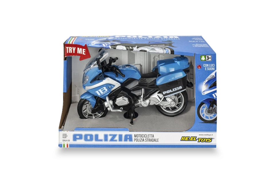 RE.EL Toys motocykl Polizia 1:20 se světly a zvuky