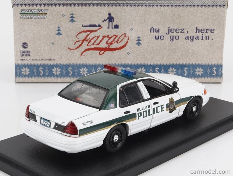 Greenlight Ford usa Crown Victoria Police Interceptor Atlanta Police 2009 - Baby Drive 1:43 Bílá