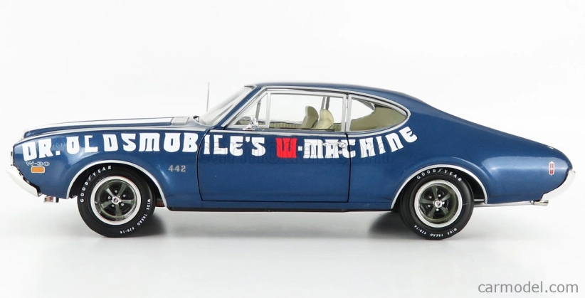 Autoworld Oldsmobile Cutlass 442 Coupe 1969 - Dr Oldsmobile's W-machine 1:18 Modrá Bílá