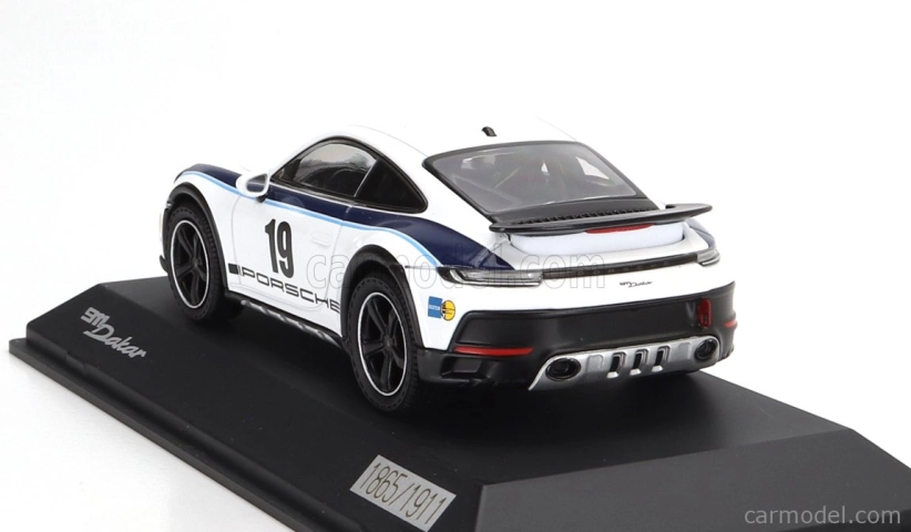 Spark-model Porsche 911 992 Coupe N 19 Rally Dakar Design 2022 1:43 Bílá Modrá