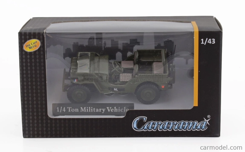 Hongwell Jeep Willys Necaf 1/4 Nl Army Open 1942 1:43 Vojenská Zelená