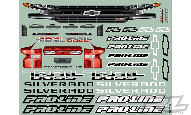 Číra karoséria, predrezaná, 2019 Chevy Silverado Z71 Trail Boss pre TRAXXAS X-MAXX
