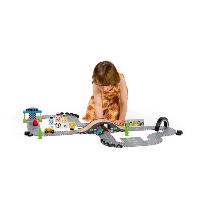Bigjigs Rail Dřevěná autodráha závodní den - poškozený obal