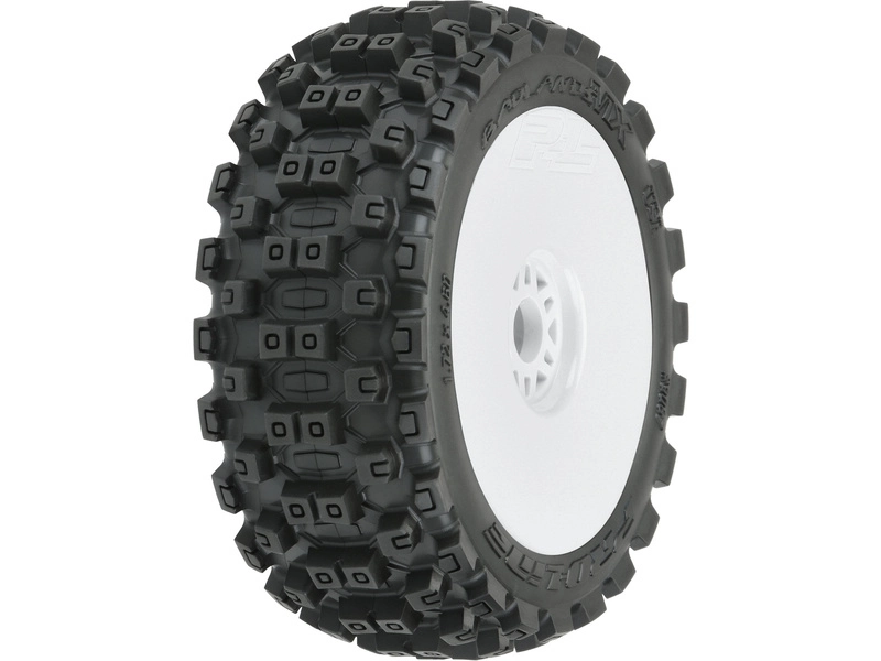 Pro-Line bike 3.3", pneumatiky Badlands MX M2 Buggy, H17 biely disk (2)