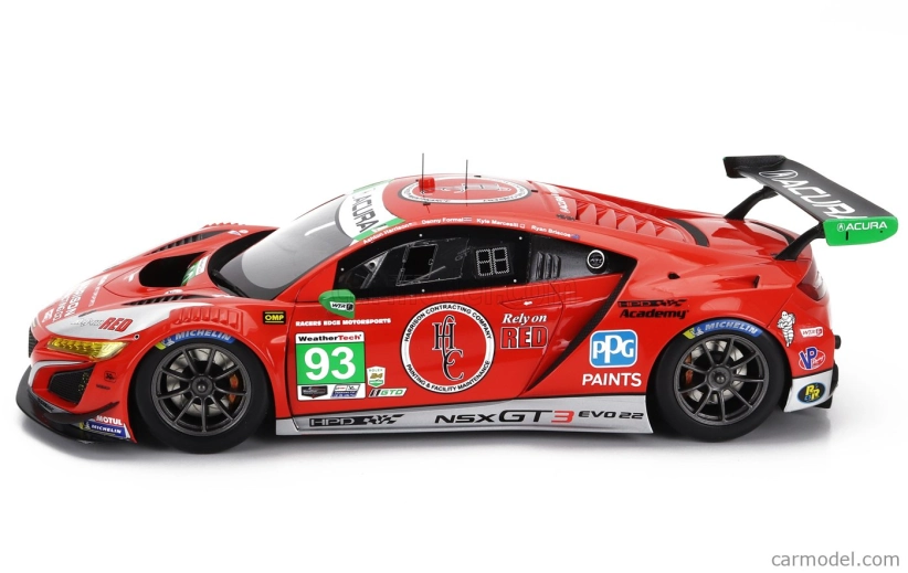 Truescale Acura Nsx Gt3 Evo22 Team Racers Edge N 93 Gtd Class 24h Daytona 2023 R.briscoe - D.formal - A.harrison - K.marcelli 1:18 Red