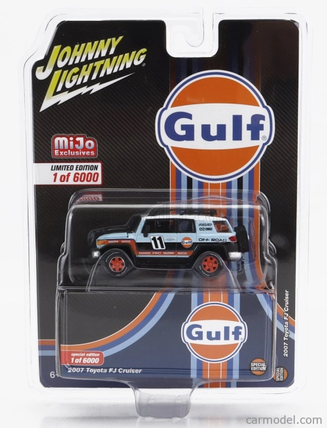 Johnny lightning Toyota Fj Cruiser N 11 Gulf Racing 2007 1:64 svetlo modrá oranžová