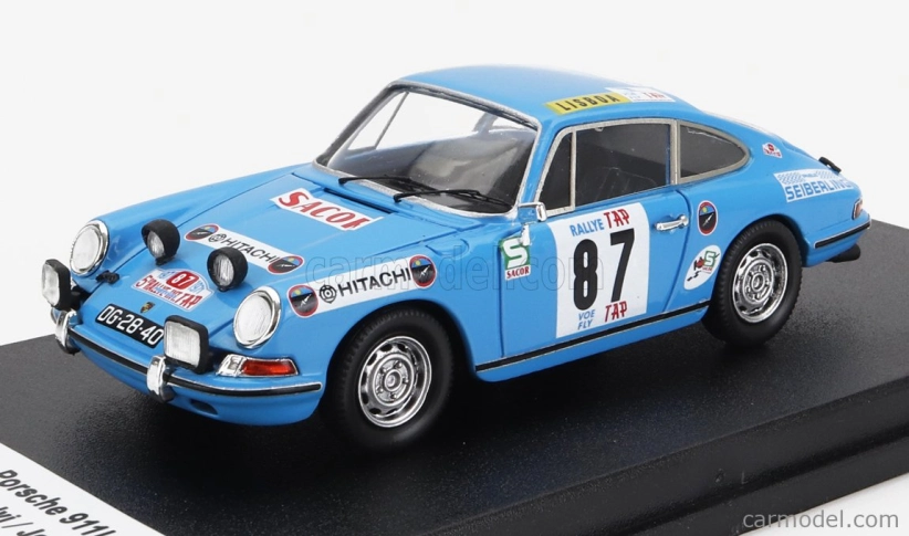 Trofeu Porsche 911l Coupe (nočná verzia) N 87 Rally Tap 1971 G.salvi - J.arnaud 1:43 Svetlomodrá