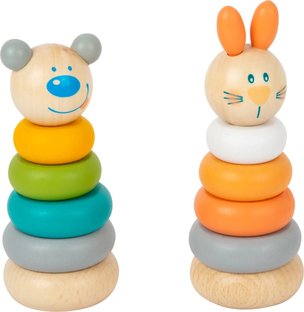 Small Foot Nasazovací věž pastelová 1 ks
