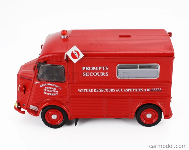 Edicola Citroen Type H Van Voiture De Secours Aux Asphyxies Et Blesses Hasičské auto 1968 1:43 Červená