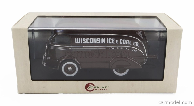 Esval model International D-300 N 600 Van Wisconsin Ice & Coal Co. 1938 - Uhoľné palivo - olejový koks 1:43 Hnedá