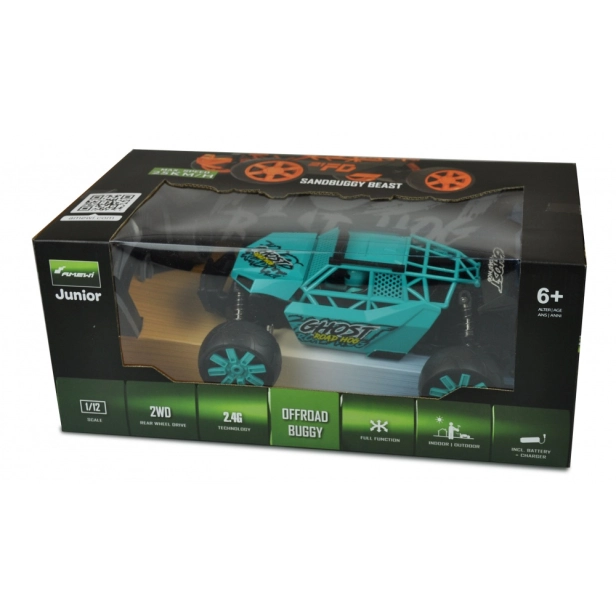 RC auto Ghost piesočná buggy, tyrkysová