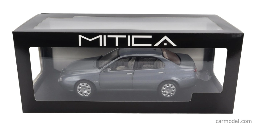 Mitica-diecast Alfa romeo 166 2.4 Jtd (with  Decals Comando Esercito Italiano E Civile) 1998 – (lampeggiante Applicabile Con Biadesivo - Flashing Light With Double-sided Tape) 1:18 Nettuno Grey Met