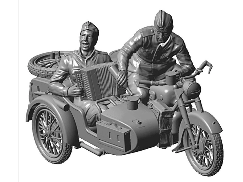 Zvezda sovětský motocykl M-72 s figurkami (1:35)