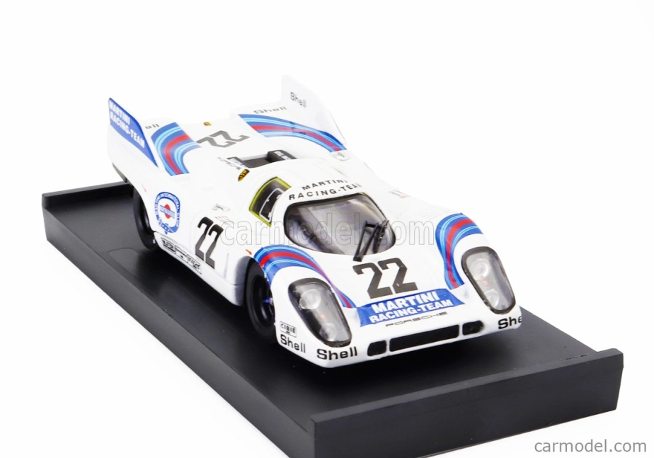 Brumm Porsche 917k 4.9l Team Martini Racing N 22 Víťaz 24h Le Mans 1971 Helmut Marko - Gijs Van Lennep 1:43 Biela Modrá Červená