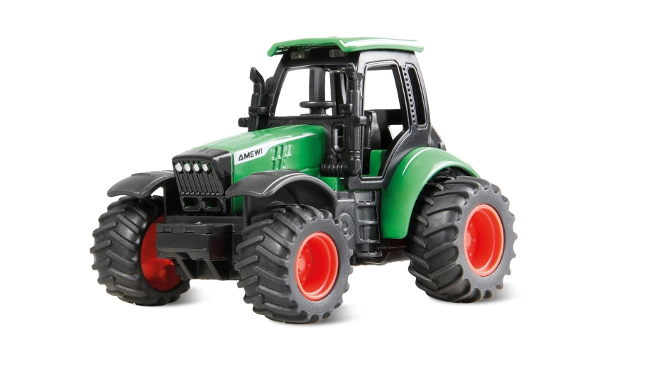 Kovový RC traktor s prívesom 1:64 RTR zelený, 3 rýchlostné stupne, LED svetlá