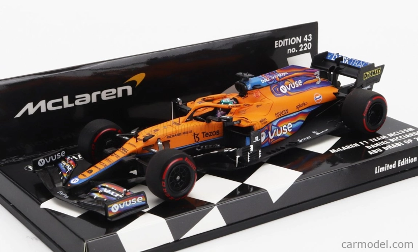 Minichamps Mclaren F1 Mcl35l Team Mclaren N 3 Abu Dhabi GP 2021 Daniel Ricciardo 1:43 Oranžová svetlo modrá