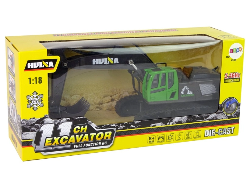RC pásový bagr HN558 1:18 11CH, zelená