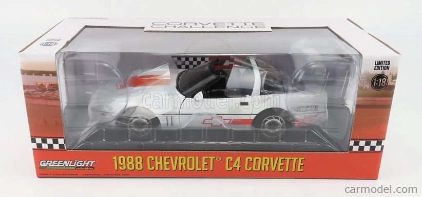 Greenlight Chevrolet Corvette C4 1988 1:18 Bílá Červená