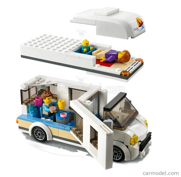 Lego Camper Lego City - Prázdninový kemp - 190 dielikov - 190 dielikov biela