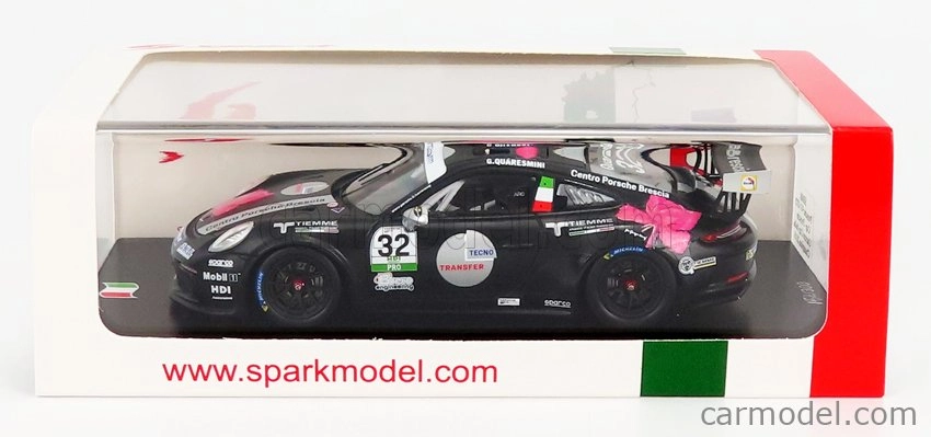 Spark-model Porsche 911 991 Gt3 N 2 Porsche Carrera Cup Italy Champion 2018 G.quaresmini 1:43 Černá Bílá Červená