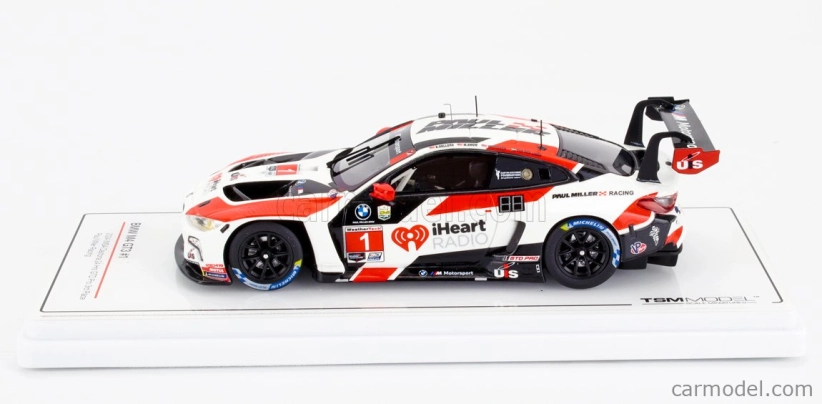 Truescale BMW radu 4 M4 Gt3 3.0l Twin Turbo Team Paul Miller Racing N 1 3. Gtd Pro Class Imsa 24h Daytona 2024 Bryan Sellers - Madison Snow - Neil Verhagen - Sheldon Van Der Linde 1:43 Biela červená čierna