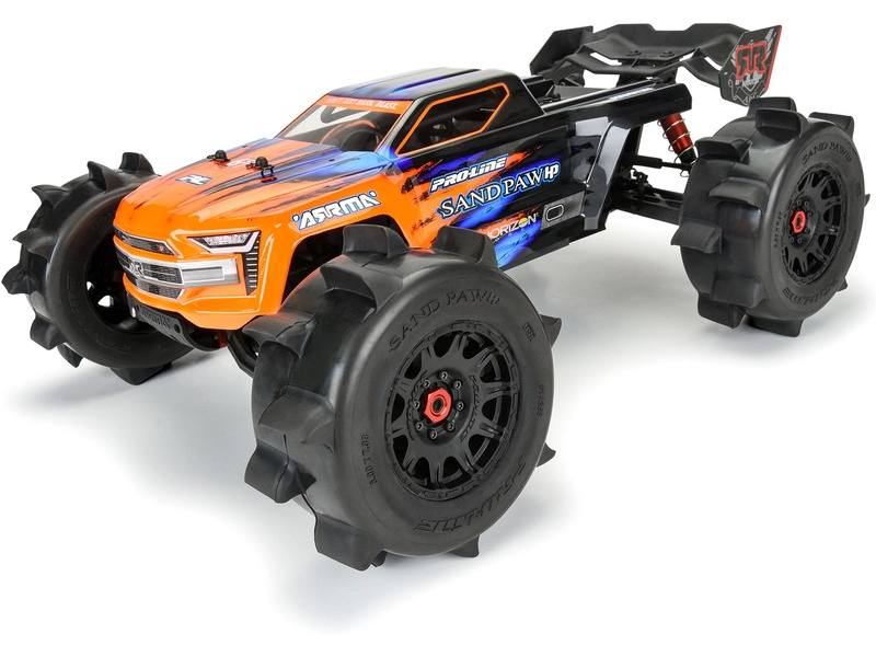 Kolesá Pro-Line 1:8, pneumatiky 3,8" Sand Paw HP Belted, disk čierny H17mm (2)