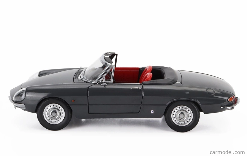 Turistické modely áut Alfa romeo Duetto Spider 1600 Coda Tonda 1966 1:18 Graphite Grey