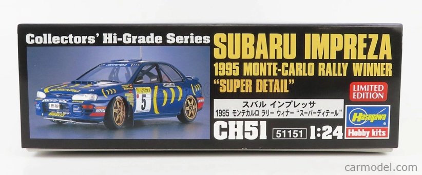Hasegawa Subaru Impreza N 5 Winner Rally Montecarlo 1995 C.sainz - L.moya 1:24 /