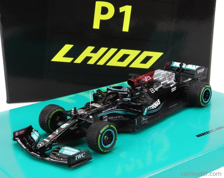 Minichamps Mercedes gp F1 W12 Mercedes M12 Eq Power+ Team Amg Petronas Motorsport Formula One N 44 Winner Sotchi Russian Gp 2021 Lewis Hamilton - 100. víťazstvo F1 1:43 Black Green