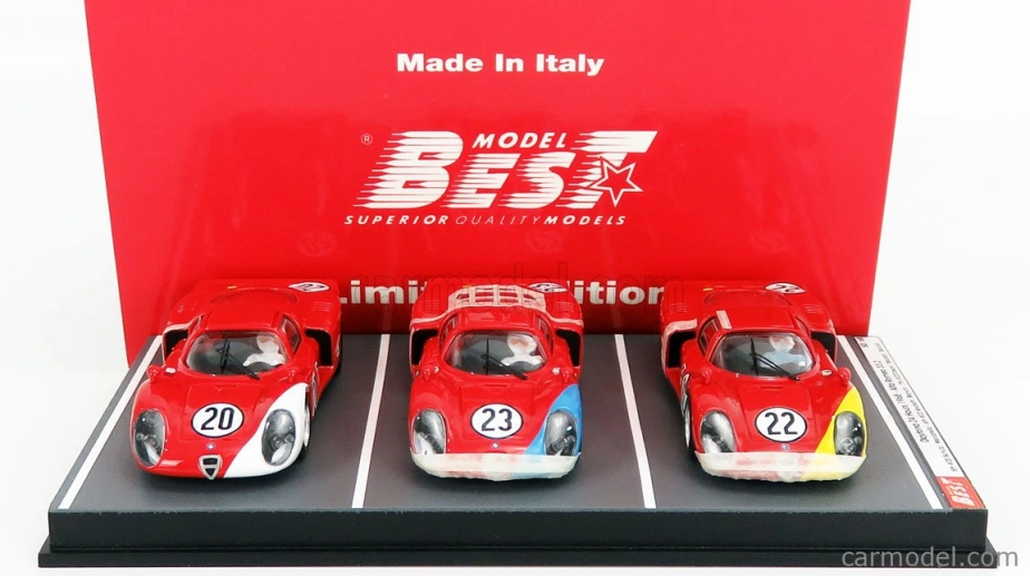 Najlepší model Alfa romeo Set 3x 33.2 N 20 5. 24h Daytona 1968 Schutz - Vaccarella - N 23 6. Andretti - Bianchi - N 22 7. Casoni - Biscaldi - Zeccoli 1:43 Red