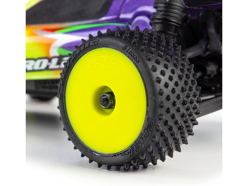 Pro-Line kolo 1:24 kobercové, přední Wedge, zadní Prism, disk žlutý Hex 7mm (4): Losi Micro-B