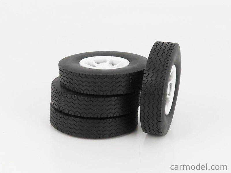 Road-kings Accessories Set 4x Wheels-tyres With Axle 1:18 Bílá Černá