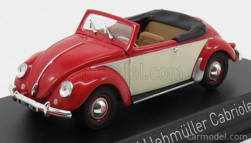 Norev Volkswagen Hebmuller Cabriolet Open 1949 1:43 Červený Krém