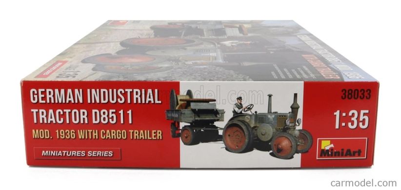 Miniart Lanz Bulldog D8511 Nemecký priemyselný traktor s nákladným prívesom 1936 1:35 /