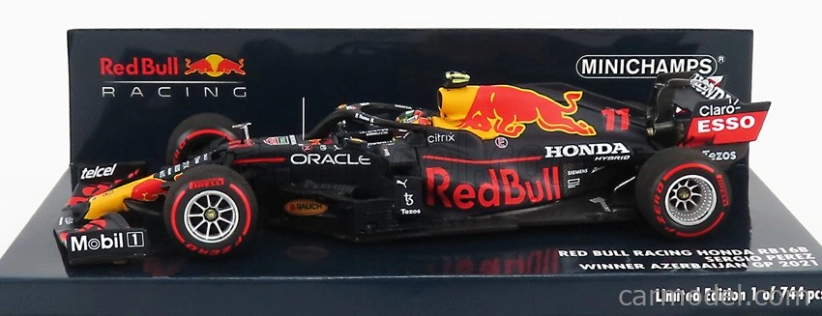 Minichamps Red bull F1 Rb16b Honda Ra620h Team Aston Martin N 11 Winner Azerbaijan Gp 2021 Sergio Perez 1:43 Matná modrá žltá červená