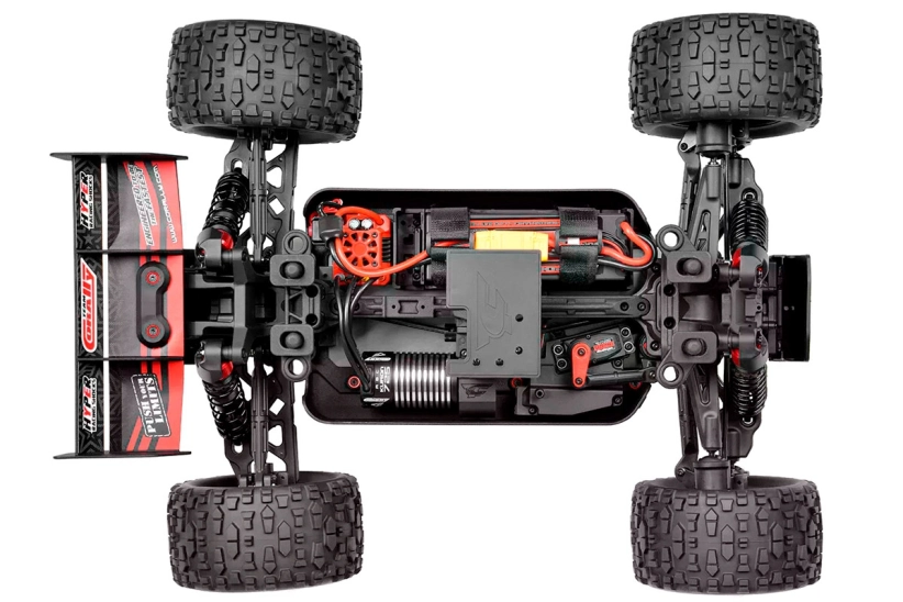 RC auto PUNISHER-4 Monster Truck 4WD 3-4S RTR, červená