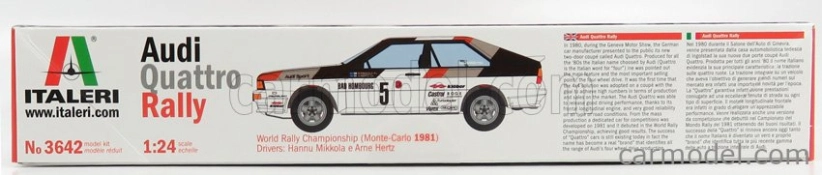 Italeri Audi Quatrro Team Audi Sport N 5 Rally Montecarlo 1981 H.mikkola - A.hertz 1:24 /