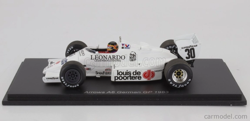 Spark-model Arrows F1 A6 N 30 Germany Gp 1983 Thierry Boutsen 1:43 Bílá