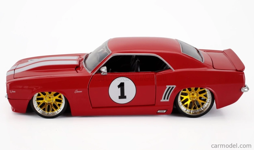 Jada Chevrolet Camaro N 1 Racing Coupe 1969 1:24 Červená Bílá