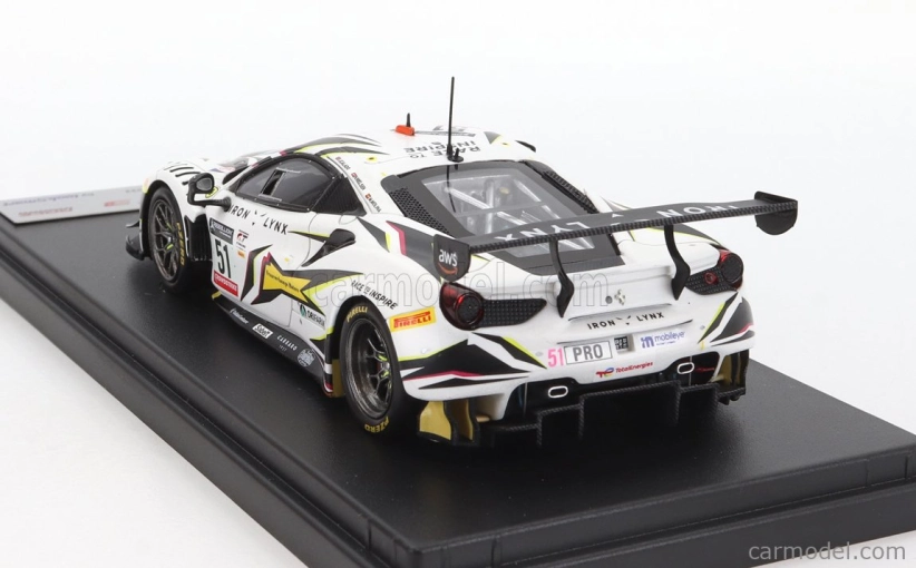Looksmart Ferrari 488 Gt3 Evo 3.9l Turbo V8 Team Iron Lynx N 51 9. 24h Spa 2022 James Calado - Miguel Molina - Nicklas Nielsen 1:43 Biela čierna