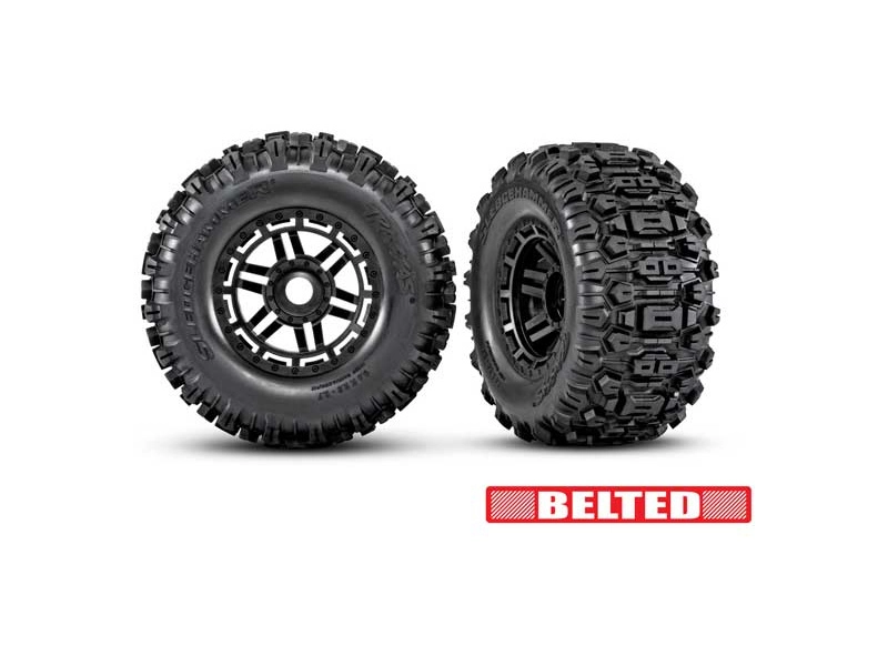 Traxxas kolo 2.9/3.8", disk černý, pneu Sledgehammer All-Terrain belted (2)