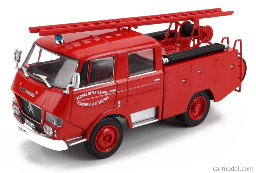 Edicola Citroen N-series Tanker Truck 1969 - Hasičské auto - Vigili Del Fuoco - Feuerwehr 1:43 Červená
