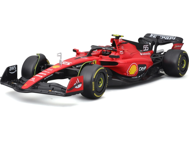 Bburago Ferrari F1 Sf-23 Team Scuderia Ferrari N 55 2023 Carlos Sainz 1:18, červená