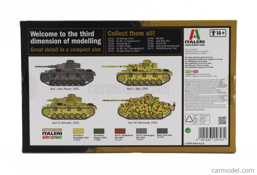Italeri Tank Pz.kpfw. Iii Ausf.l/j/m/n Tank Military 1942 1:56 /